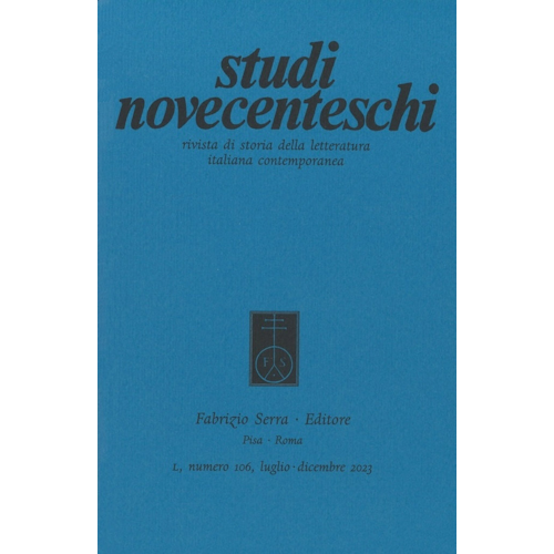 Studi novecenteschi Rivista di storia della letteratura italiana contemporanea